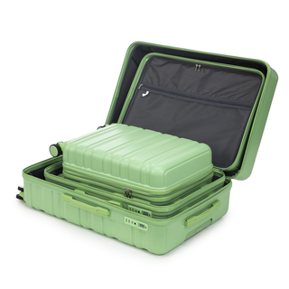 HIFINE TOURIST 20"/24"/28" 3 pcs/set in ABS Spinner Wheel Luggage, Carry on Suitcase, Matching Color, TSA Combination Lock (Green) Dweva