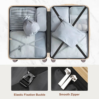 Premium ABS Travel Luggage Set , 3-Piece TSA Lock Suitcase Ensemble with 20, 24, and 28 Inch Sizes with 360° Spinner Wheels, rosybrown Dweva