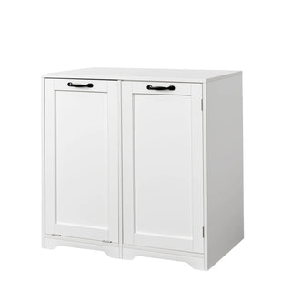 Laundry Cabinet with Doors and shelf, Tilt-Out Laundry Hamper, Freestanding Style, Adjustable Shelf, White Dweva