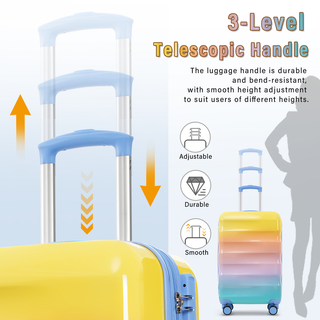 20" Carry-on Luggage with Cup Holder – Lightweight Glossy Hardshell Suitcases with Spinner Wheels, TSA Lock, Airline Approved, 2 Piece Set Dweva