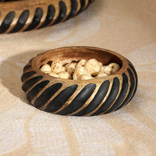Dannel Handmade Wooden Bowl with Black Filler Dweva
