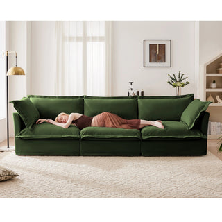 Slipcovered Fluffy Sofa - 3 Seat Dweva
