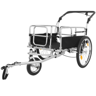 3-in-1 Heavy-Duty Bike Cargo Trailer – E-Bike Compatible Steel Frame, 110lb Capacity, Convertible Stroller & Pull Cart w/Suspension, 20" Wheels & Accessories Dweva
