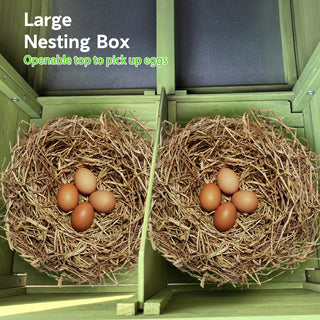 11.12 ft² Large Wooden Chicken Coop with 2 Free-Range Doors, 2 Nesting Boxes & Perch – Outdoor Hen House Poultry Cage Dweva