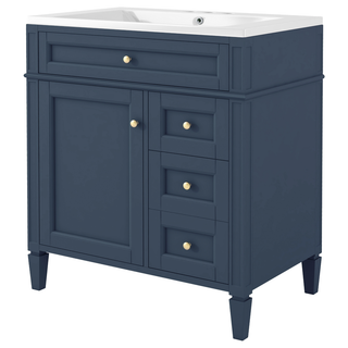 30'' Bathroom Vanity with Top Sink, Modern Bathroom Storage Cabinet with 2 Drawers and a Tip-out Drawer, Single Sink Bathroom Vanity (Same as SW000122AAC-1) Dweva