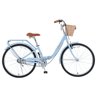 26 Inch Single Speed Folding Lady Bike , Durable Steel Frame,Compact Design for Easy Storage and Commuting Dweva