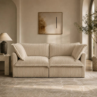 Slipcovered Fluffy Sofa - 2 Seat Dweva