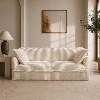 Slipcovered Fluffy Sofa - 2 Seat Dweva