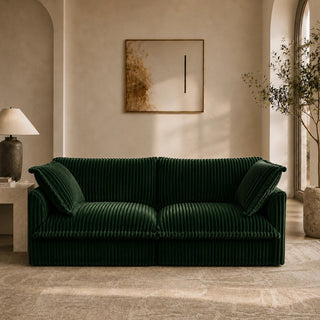 Slipcovered Fluffy Sofa - 2 Seat Dweva