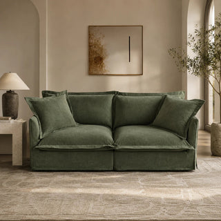 Slipcovered Fluffy Sofa - 2 Seat Dweva
