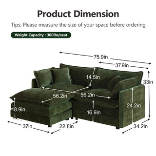 Harmony Luxury Deep-Seat Cloud Couch Dweva