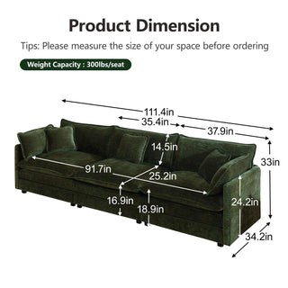 Harmony Luxury Deep-Seat Cloud Couch Dweva