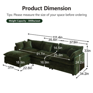 Harmony Luxury Deep-Seat Cloud Couch Dweva