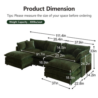 Harmony Luxury Deep-Seat Cloud Couch Dweva
