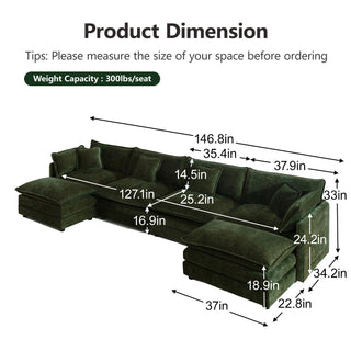 Harmony Luxury Deep-Seat Cloud Couch Dweva