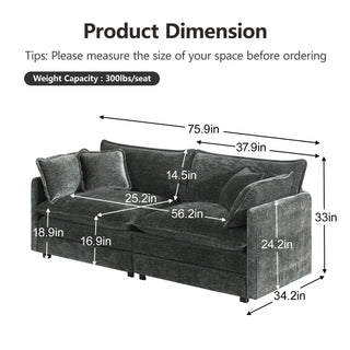 Harmony Luxury Deep-Seat Cloud Couch Dweva