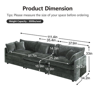 Harmony Luxury Deep-Seat Cloud Couch Dweva