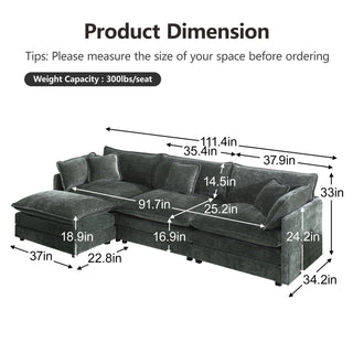 Harmony Luxury Deep-Seat Cloud Couch Dweva