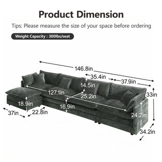 Harmony Luxury Deep-Seat Cloud Couch Dweva