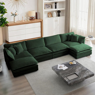 Kendall Chenille Deep-Seat Modular Sectional Sofa Dweva