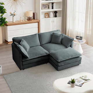 Kendall Chenille Deep-Seat Modular Sectional Sofa Dweva