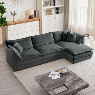 Kendall Chenille Deep-Seat Modular Sectional Sofa Dweva