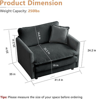 Kendall Chenille Luxury Deep-Seat Cloud Couch Dweva