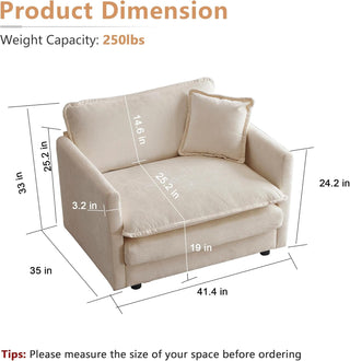 Kendall Chenille Luxury Deep-Seat Cloud Couch Dweva