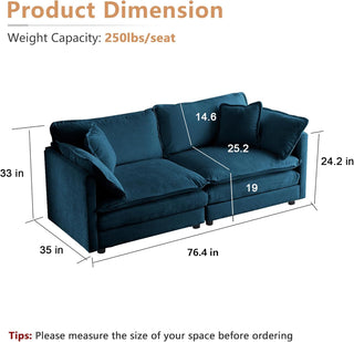Kendall Chenille Luxury Deep-Seat Cloud Couch Dweva