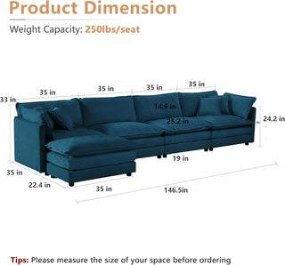 Harmony Luxury Deep-Seat Cloud Couch Dweva