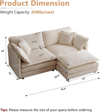 Harmony Luxury Deep-Seat Cloud Couch Dweva