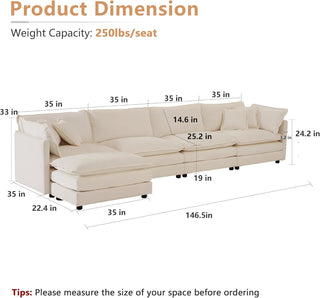 Harmony Luxury Deep-Seat Cloud Couch Dweva