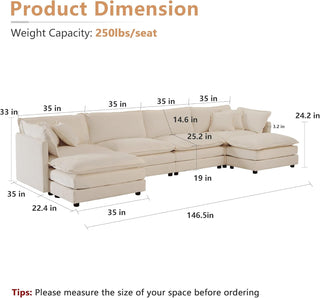 Harmony Luxury Deep-Seat Cloud Couch Dweva