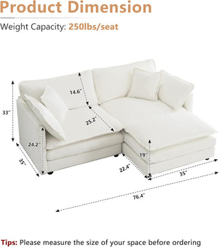 Harmony Luxury Deep-Seat Cloud Couch Dweva