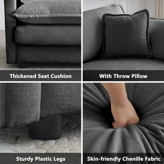 Kendall Chenille Deep-Seat Modular Sectional Sofa Dweva