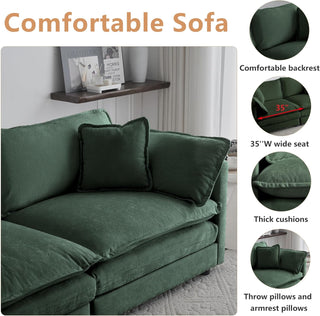 Kendall Chenille Deep-Seat Modular Sectional Sofa Dweva