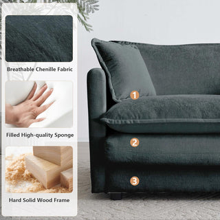 Kendall Chenille Deep-Seat Modular Sectional Sofa Dweva