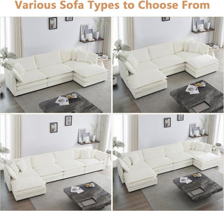 Kendall Chenille Deep-Seat Modular Sectional Sofa Dweva