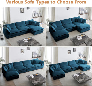 Kendall Chenille Deep-Seat Modular Sectional Sofa Dweva