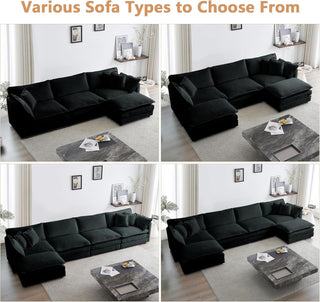 Kendall Chenille Deep-Seat Modular Sectional Sofa Dweva