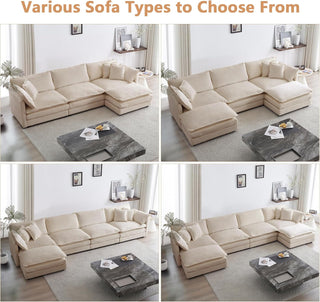 Kendall Chenille Deep-Seat Modular Sectional Sofa Dweva