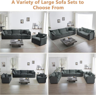 Kendall Chenille Deep-Seat Modular Sectional Sofa Dweva