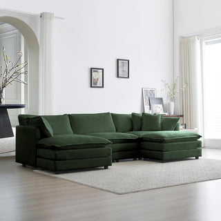 Kendall Chenille Deep-Seat Modular Sectional Sofa Dweva