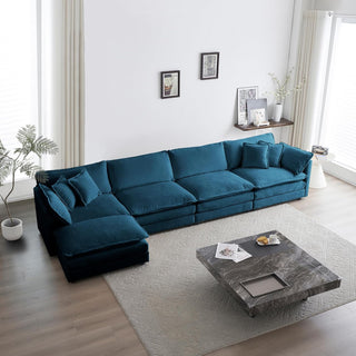 Kendall Chenille Deep-Seat Modular Sectional Sofa Dweva