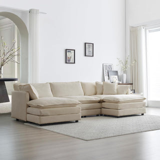 Kendall Chenille Deep-Seat Modular Sectional Sofa Dweva