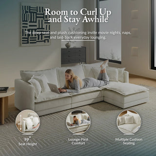 Harmony Luxury Deep-Seat Cloud Couch Dweva