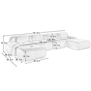 Cove Corduroy Modular Cloud Sectional Sofa Dweva