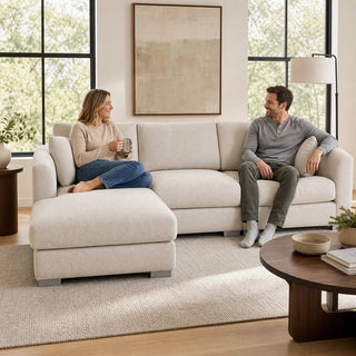 Seren 96" Chenille Cloud Sectional Sofa Dweva