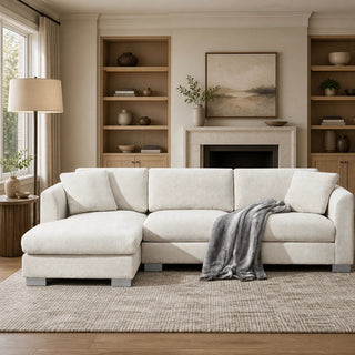 Seren 96" Chenille Cloud Sectional Sofa Dweva
