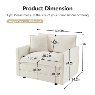 Harmony Luxury Deep-Seat Cloud Couch Dweva